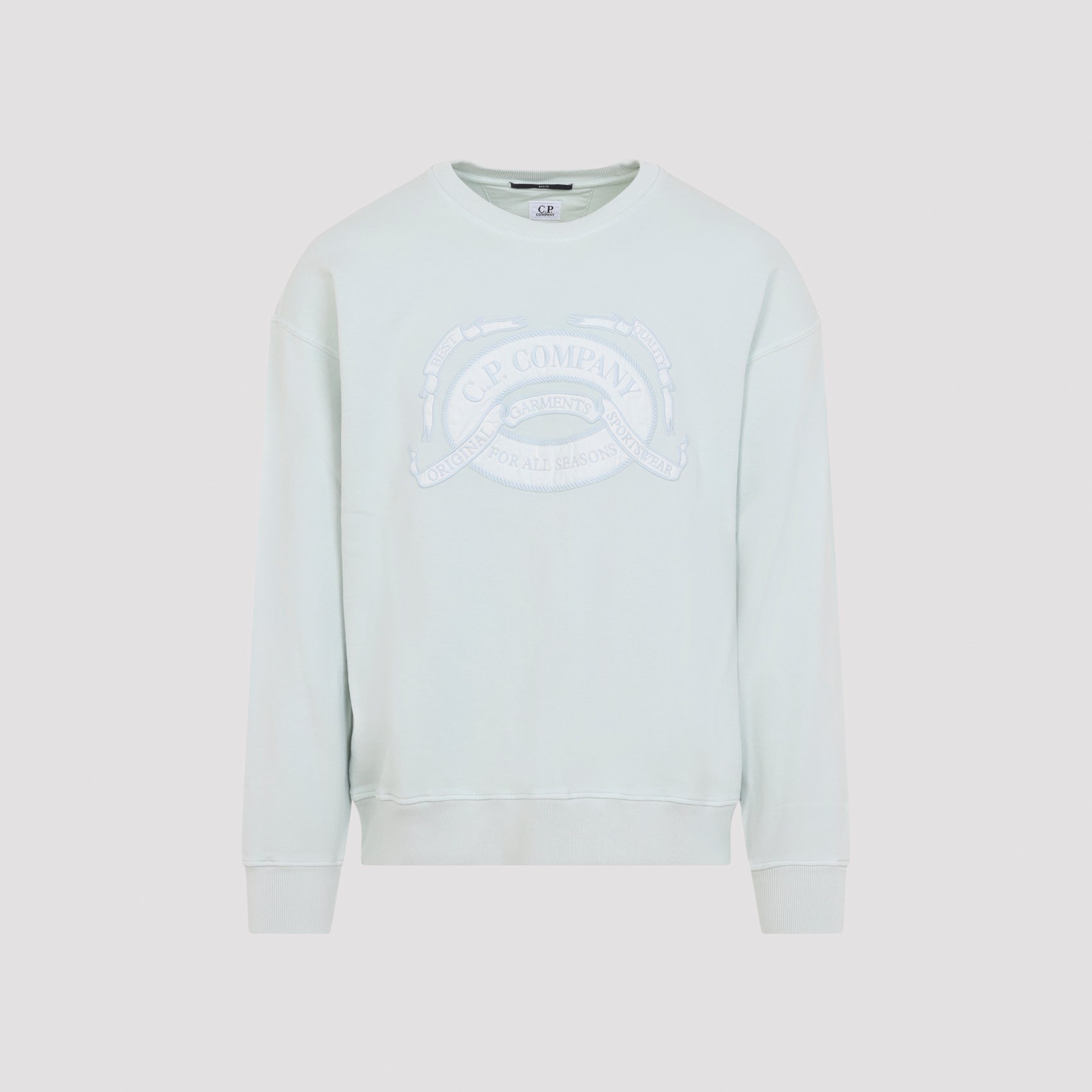 Diagonal Fleece Boxy Logo Crewneck Sweatshirt