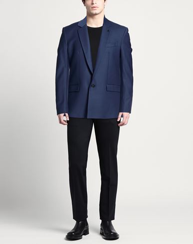 Man Blazer Navy Size 36 Polyester, Virgin Wool, Elastane