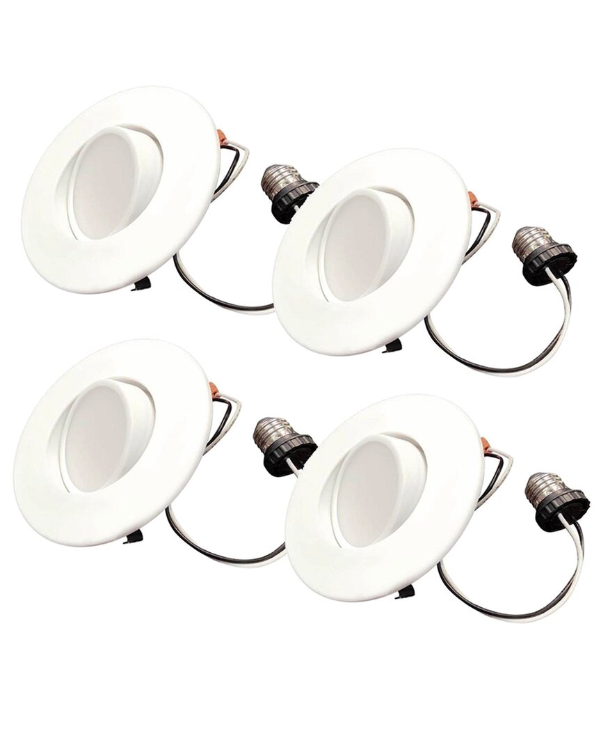 Pack Of 4-4in Integrated LED Recessed Adjustable Light Kit With Gimbal