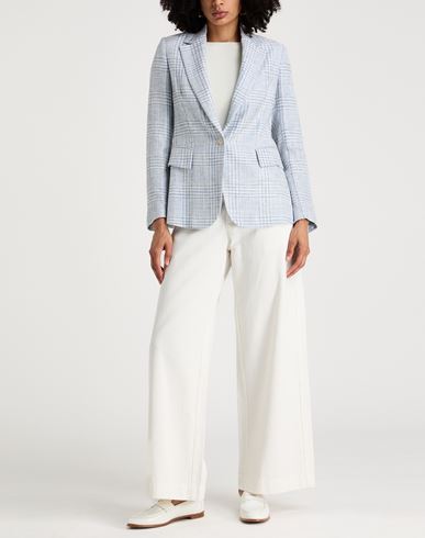 Woman Blazer Sky blue Size 2 Viscose, Wool, Linen