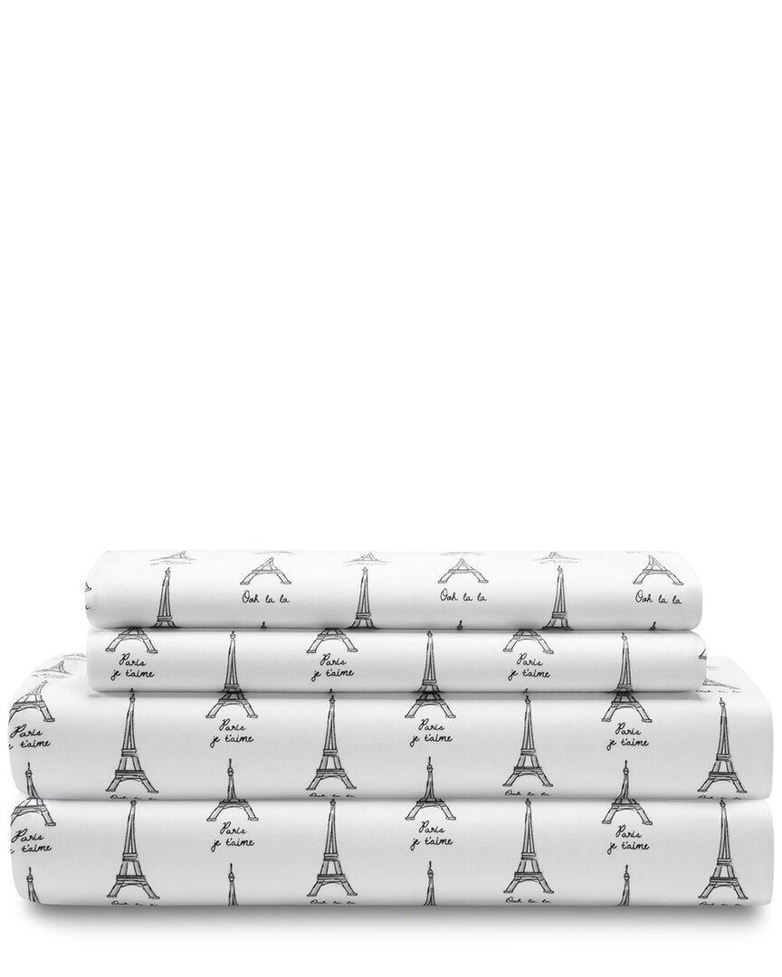Whimsical Microfiber Paris Print Sheet Set W