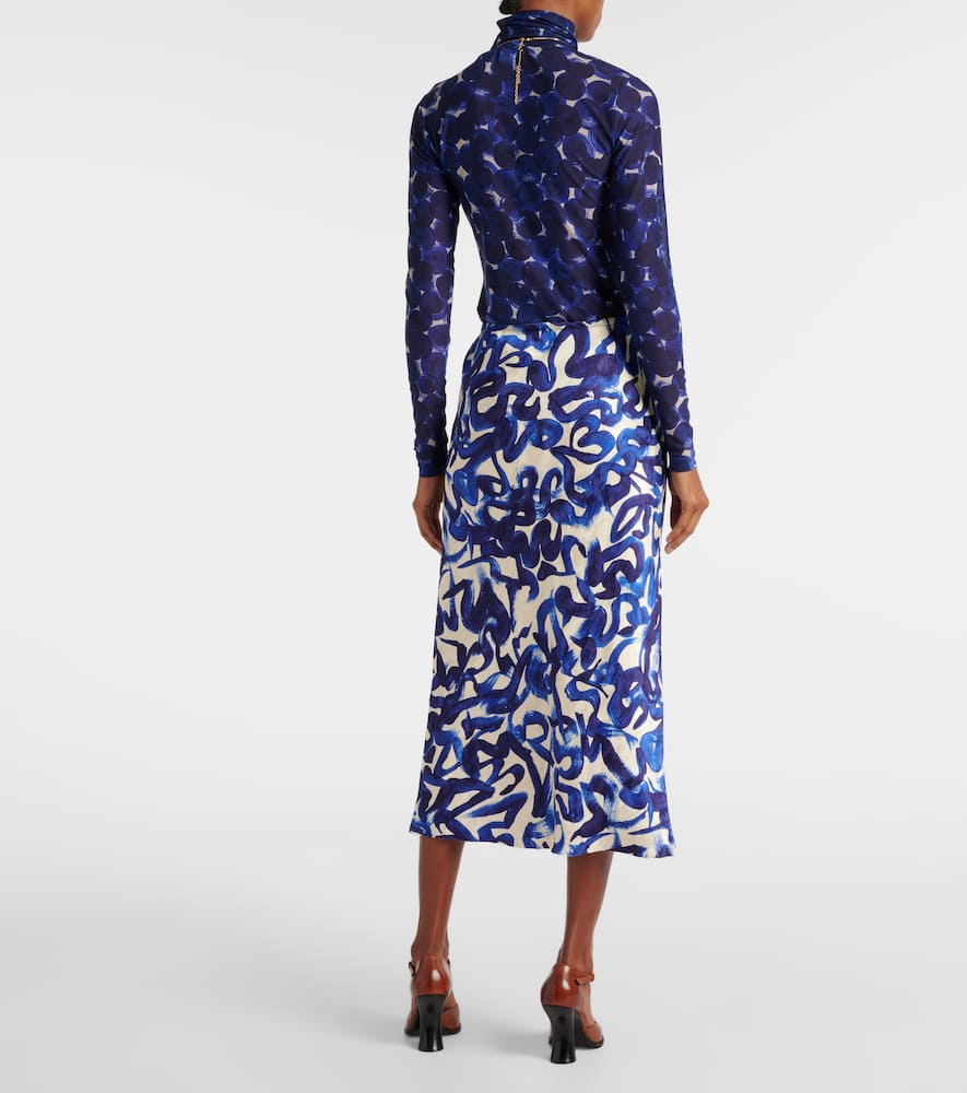 Printed midi skirt