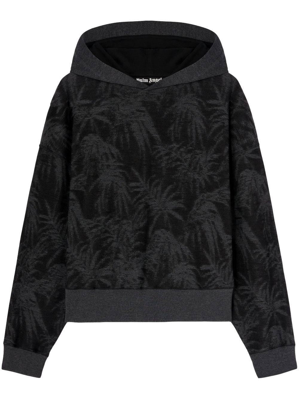 Curved-logo hoodie - Black