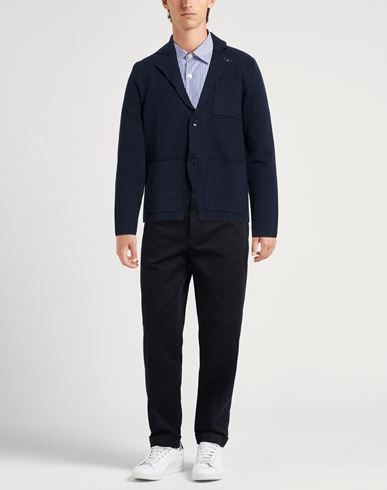 Man Blazer Navy Size L Cotton, Polyamide