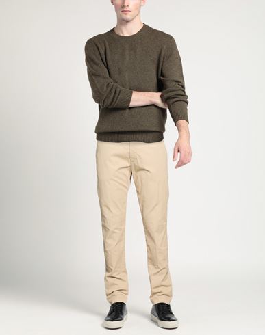 Man Pants Beige Size 40 Cotton, Elastane