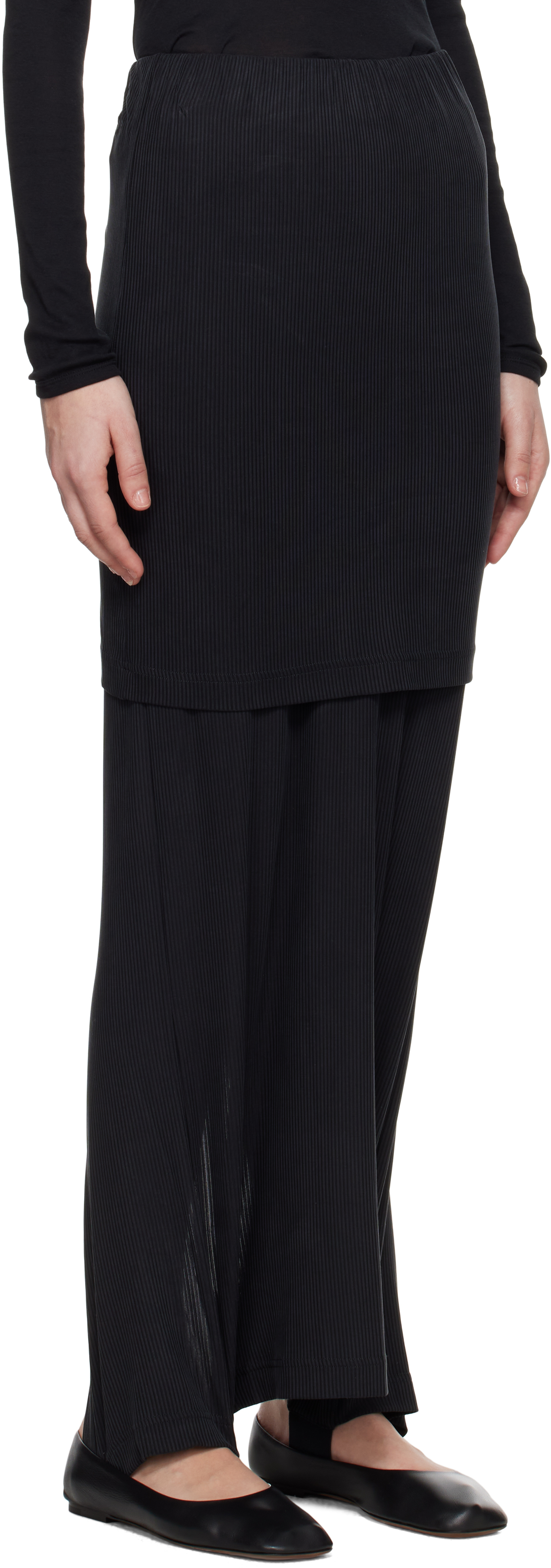 ALAINPAUL Black Fuseau Warm-Up Maxi Skirt