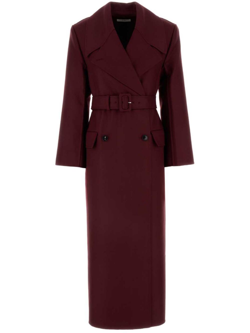 Belted double-breasted at - Red