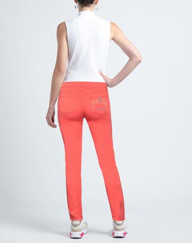 Woman Pants Tomato red Size M Cotton, Elastane