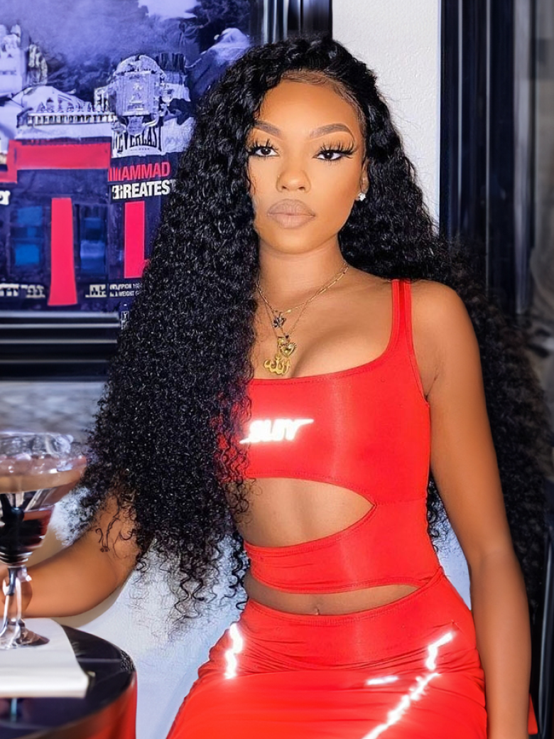 [26"=$99] UNice 13x4 HD Lace Front 180% Density Jerry Curly & Deep Wave Full Wigs Human Hair Wigs Natural Color Invisible Lace Bleached Knot