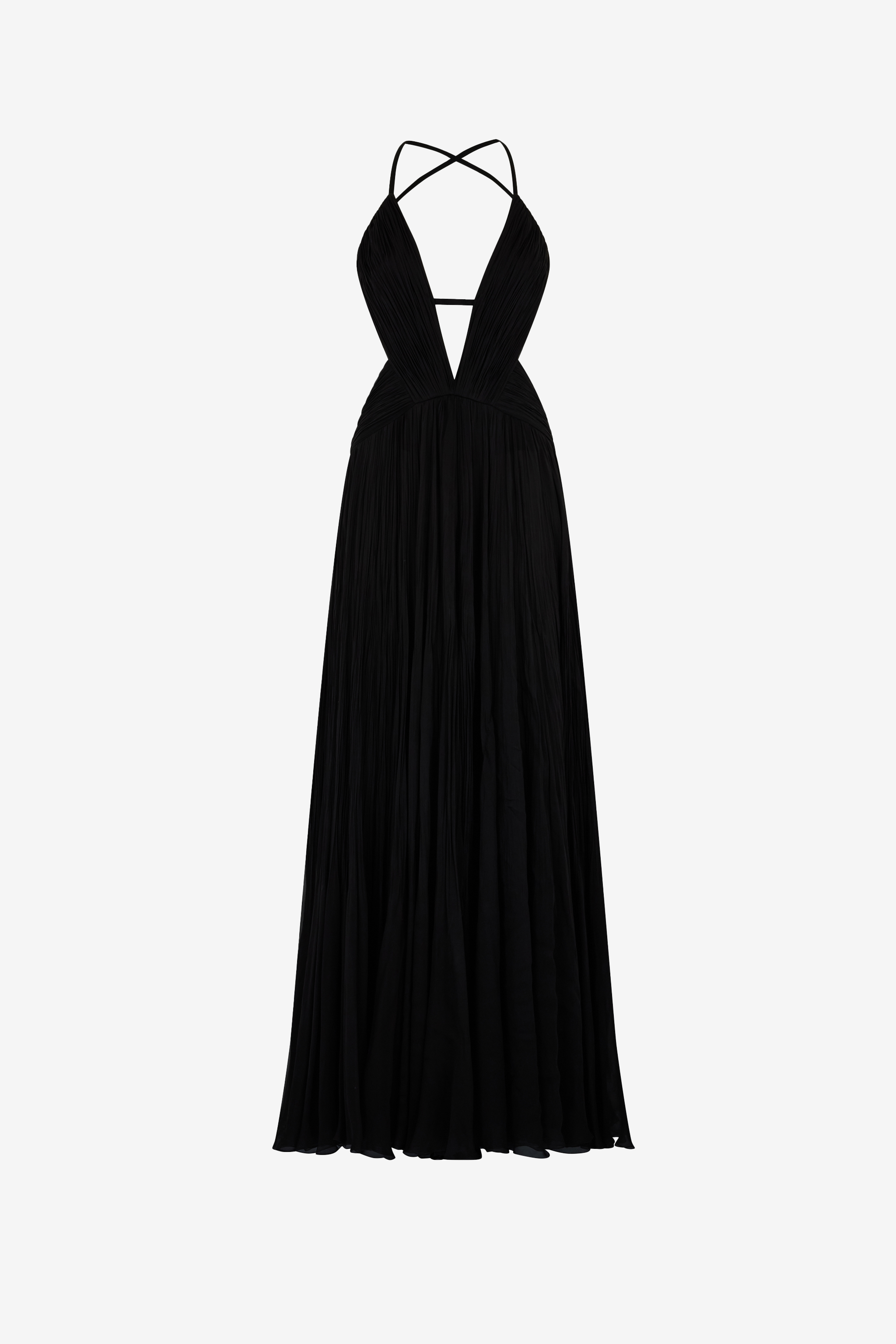 Draped Backless Silk Dress