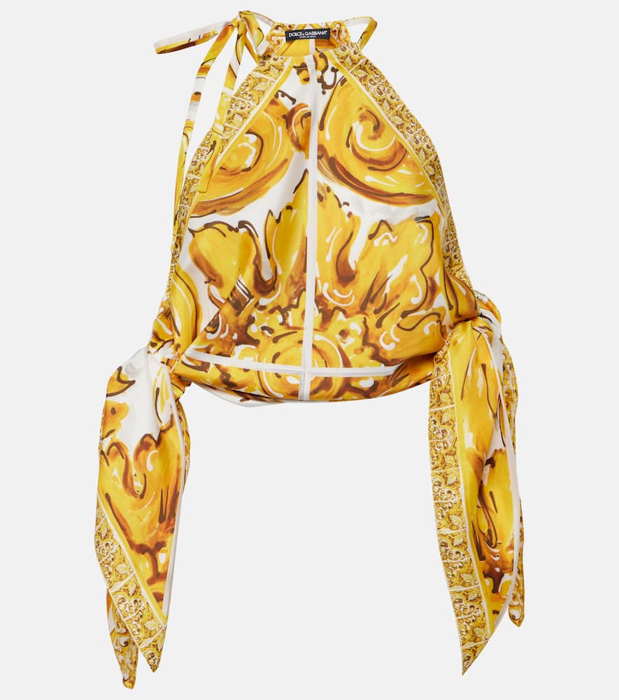 Dolce & Gabbana Majolica silk satin top