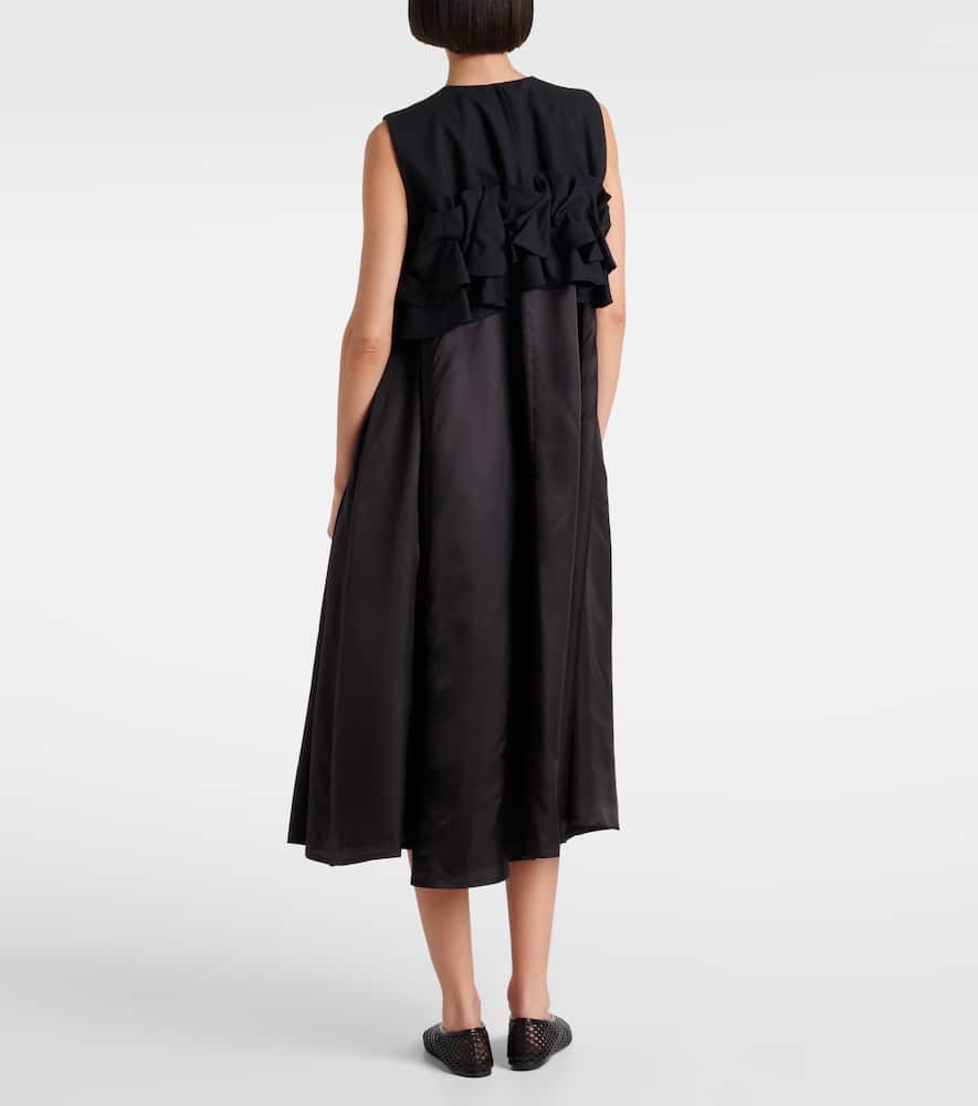 Ruffled wool midi dress