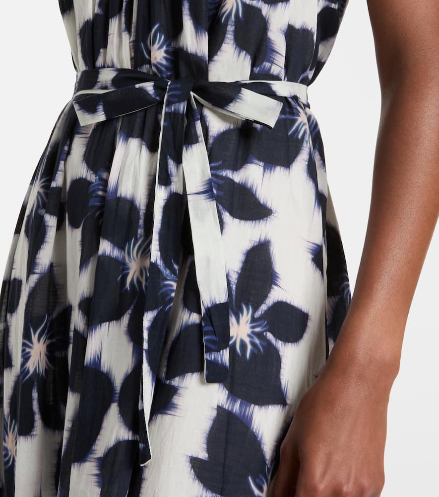 Floral cotton voile midi dress