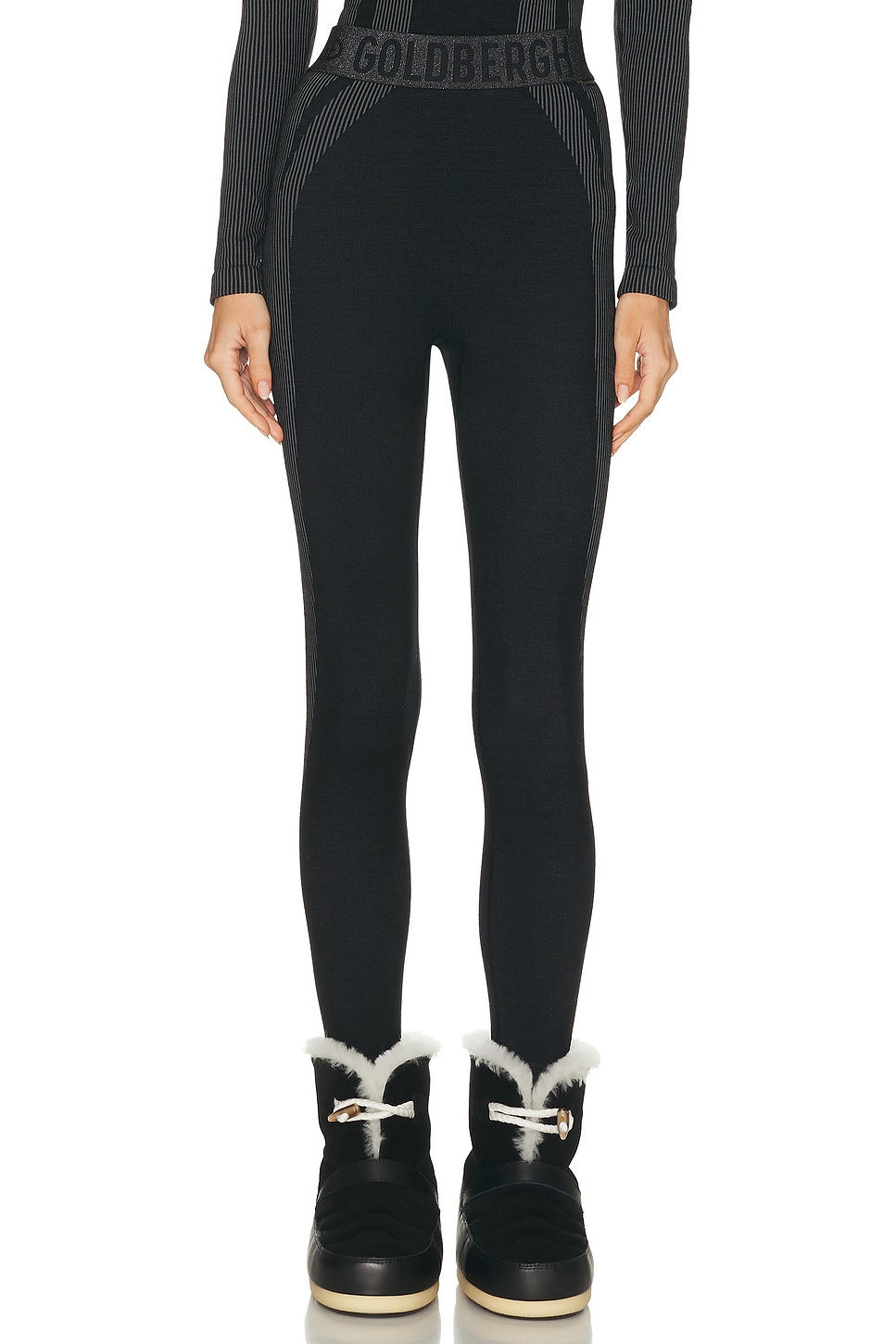 Goldbergh Contour Baselayer Pant in Black - Black. XXS/XS also in L/XL