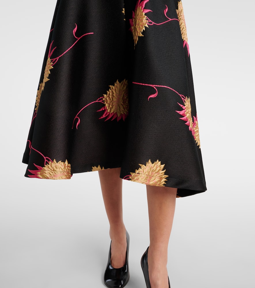 Milano jacquard satin midi skirt