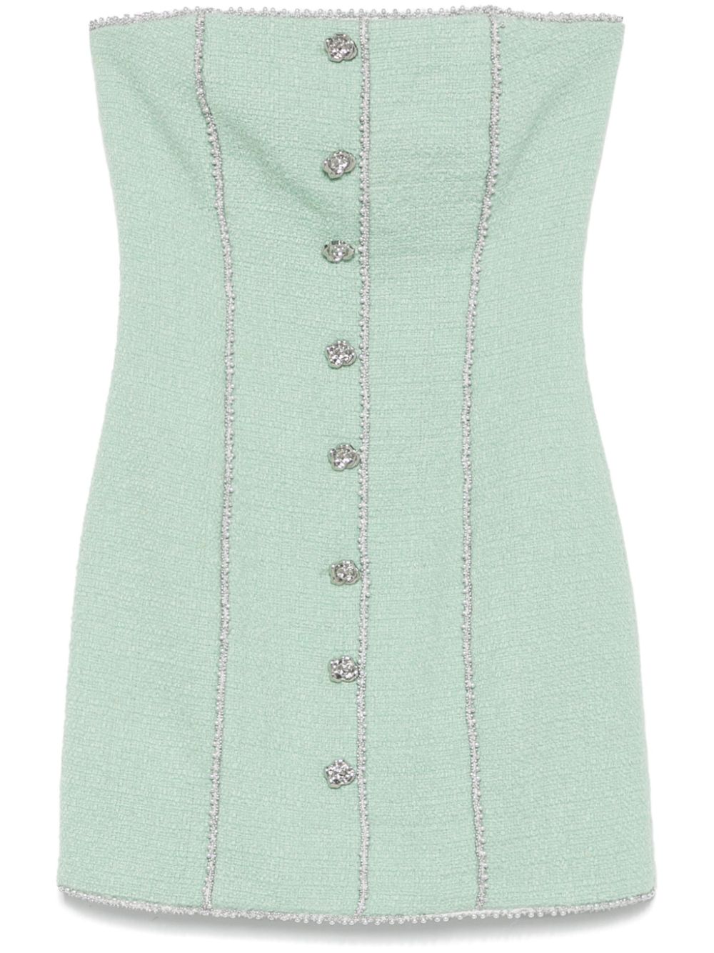 Bouclé mini dress - Green