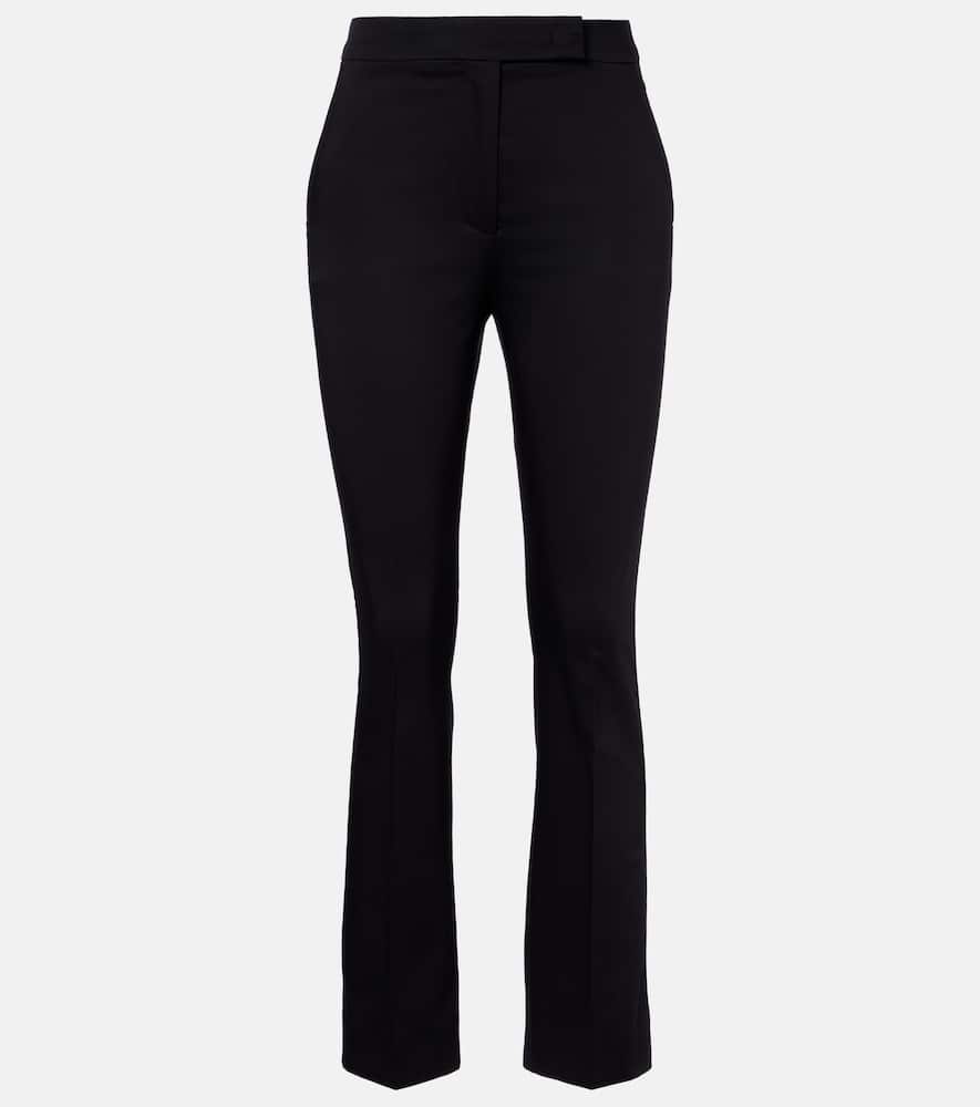 Cotton-blend cropped slim pants