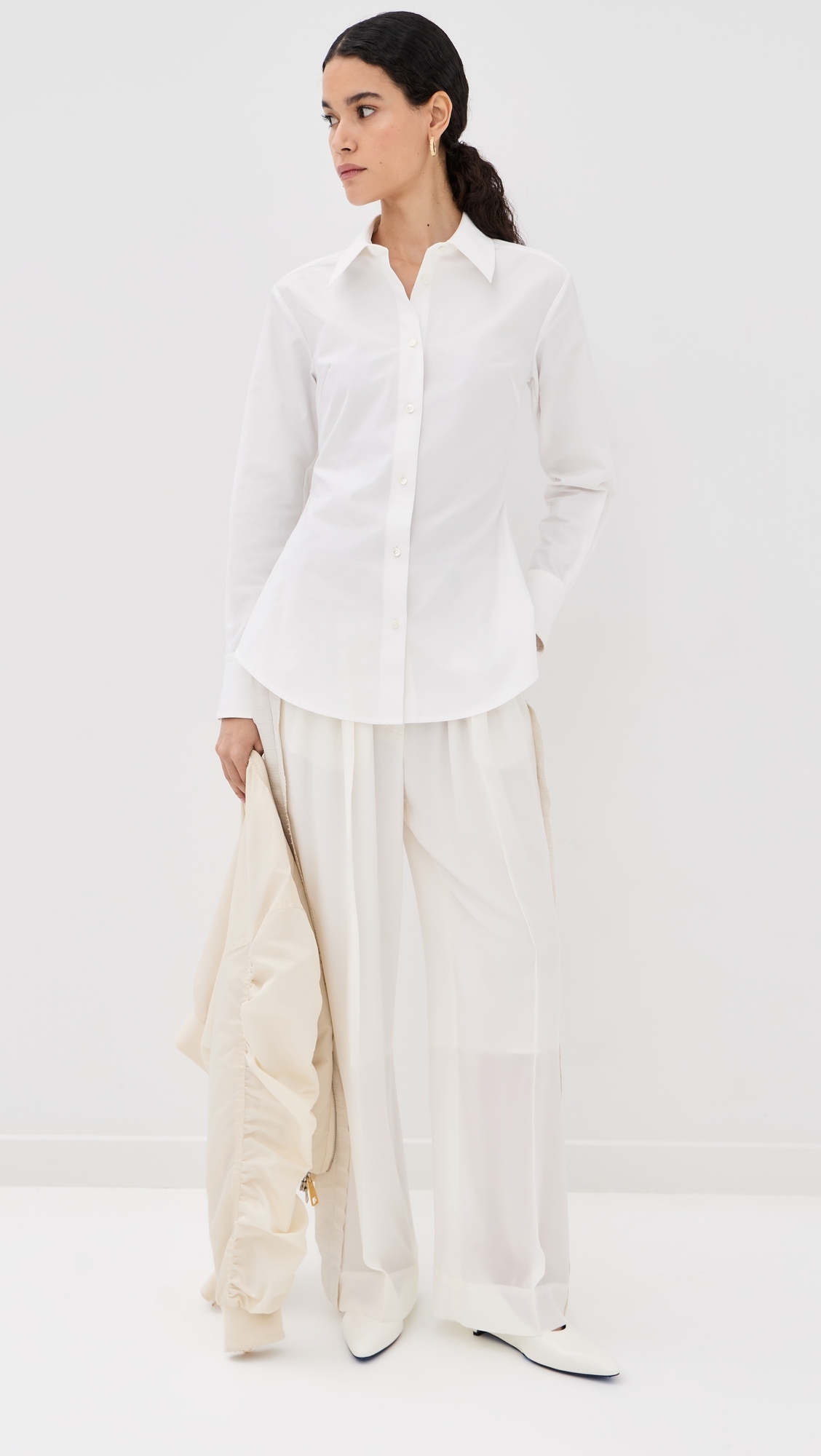 Sharp Open Back Shirt White