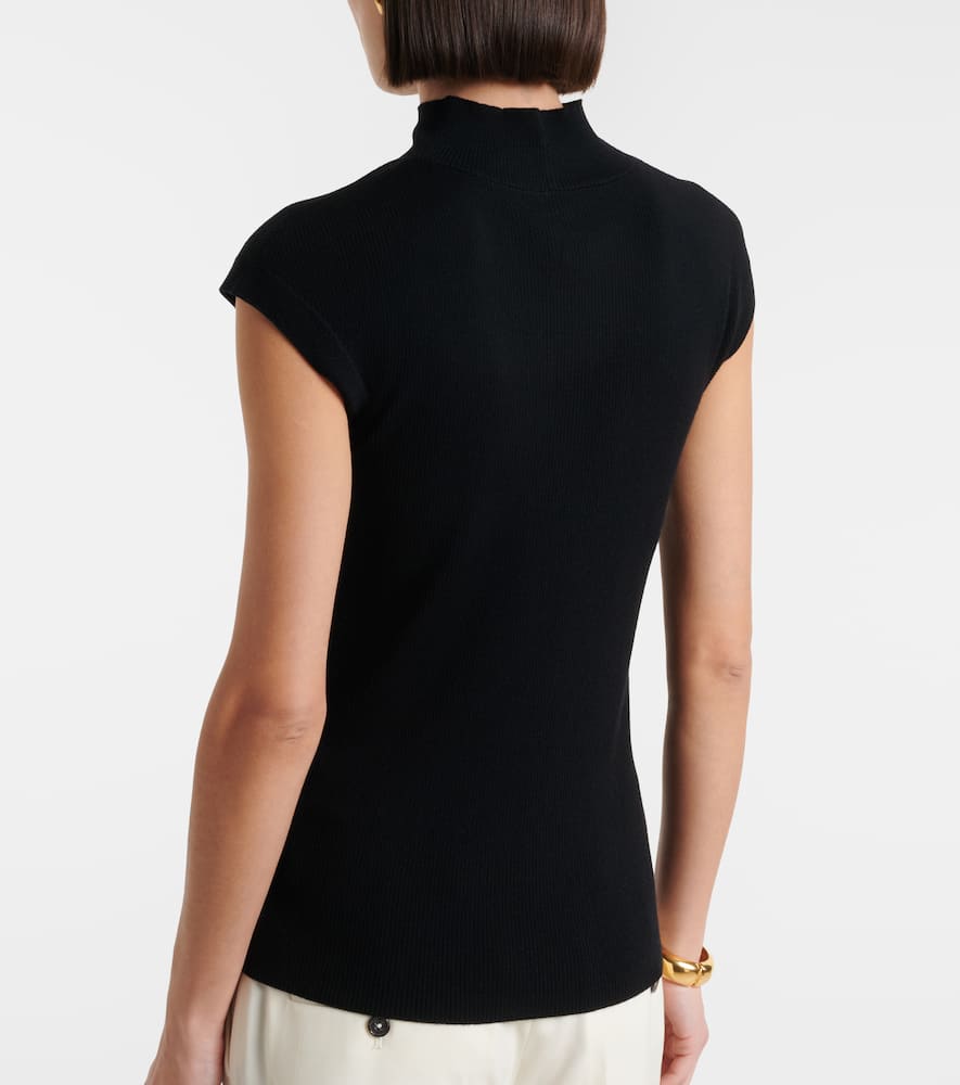 Ribbed-knit virgin wool top