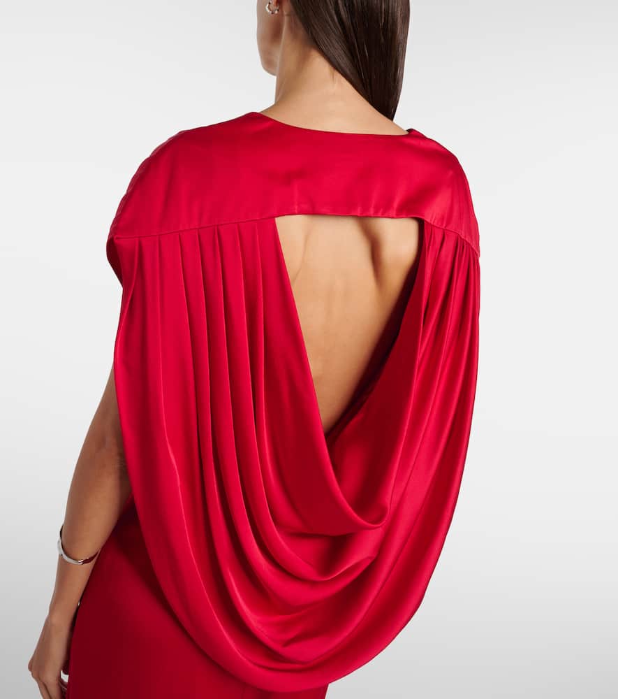 Draped satin gown