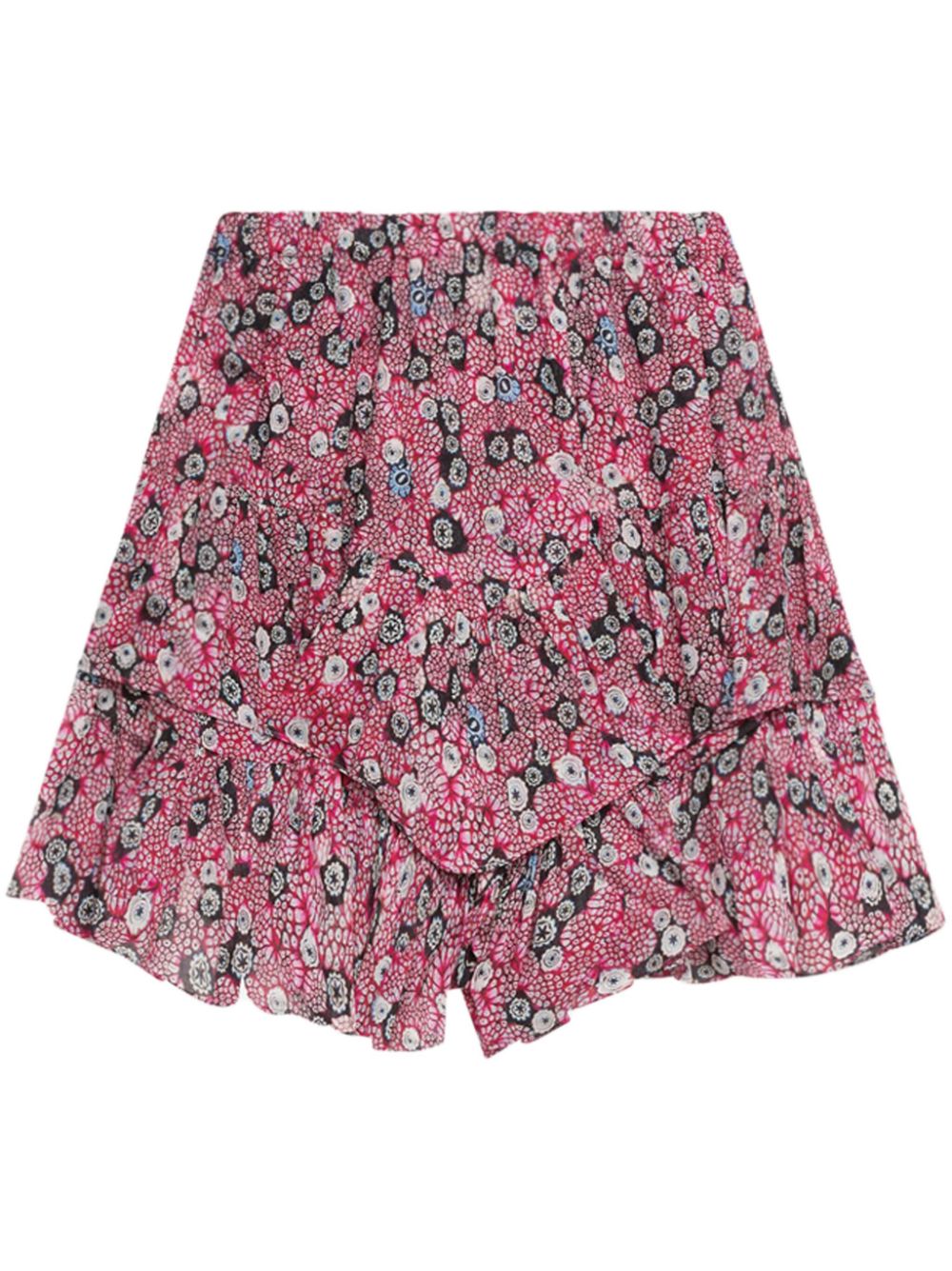 Jocadia abstract-print ruffled shorts - Pink