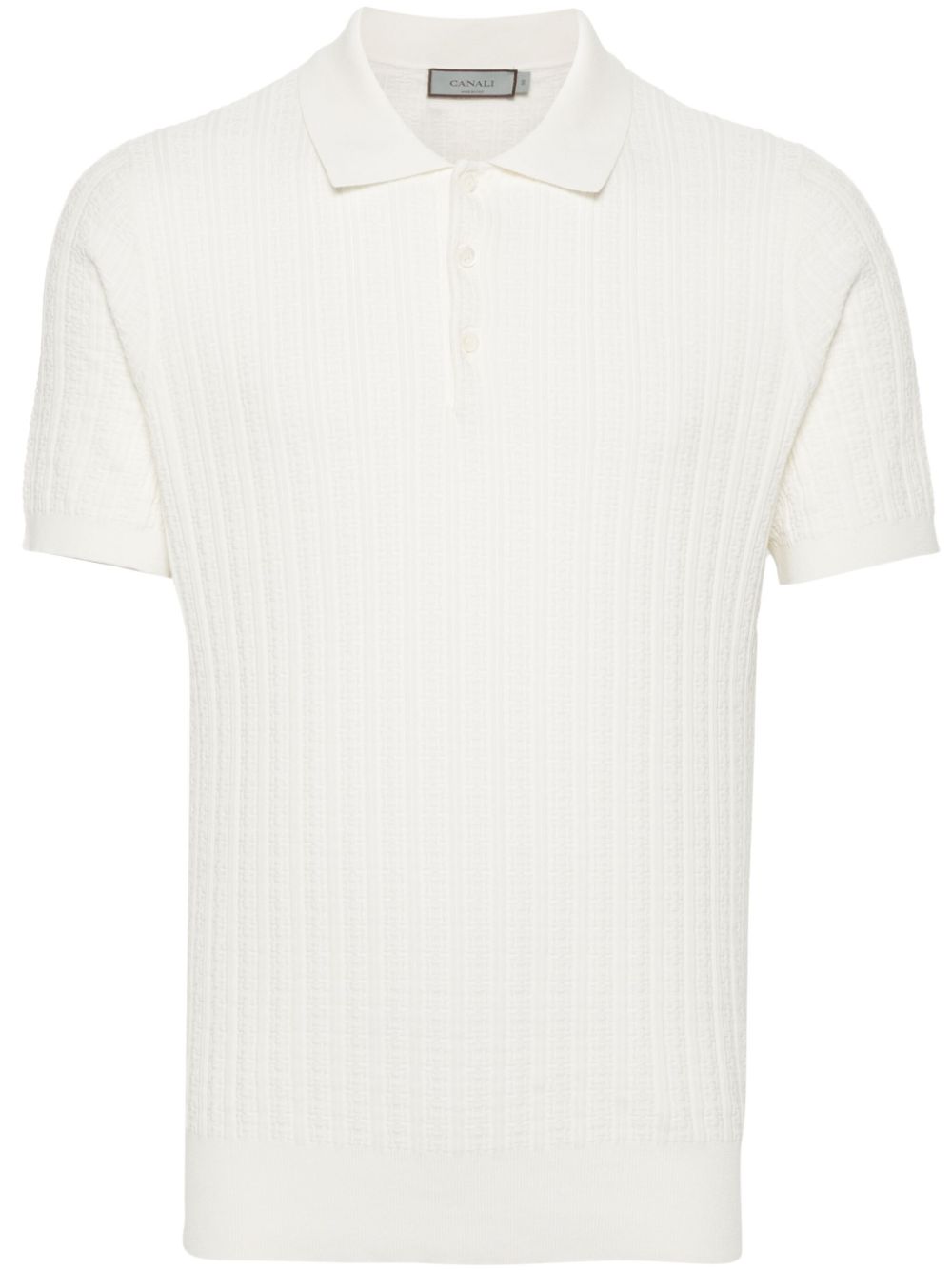Knitted cotton polo shirt - Neutrals