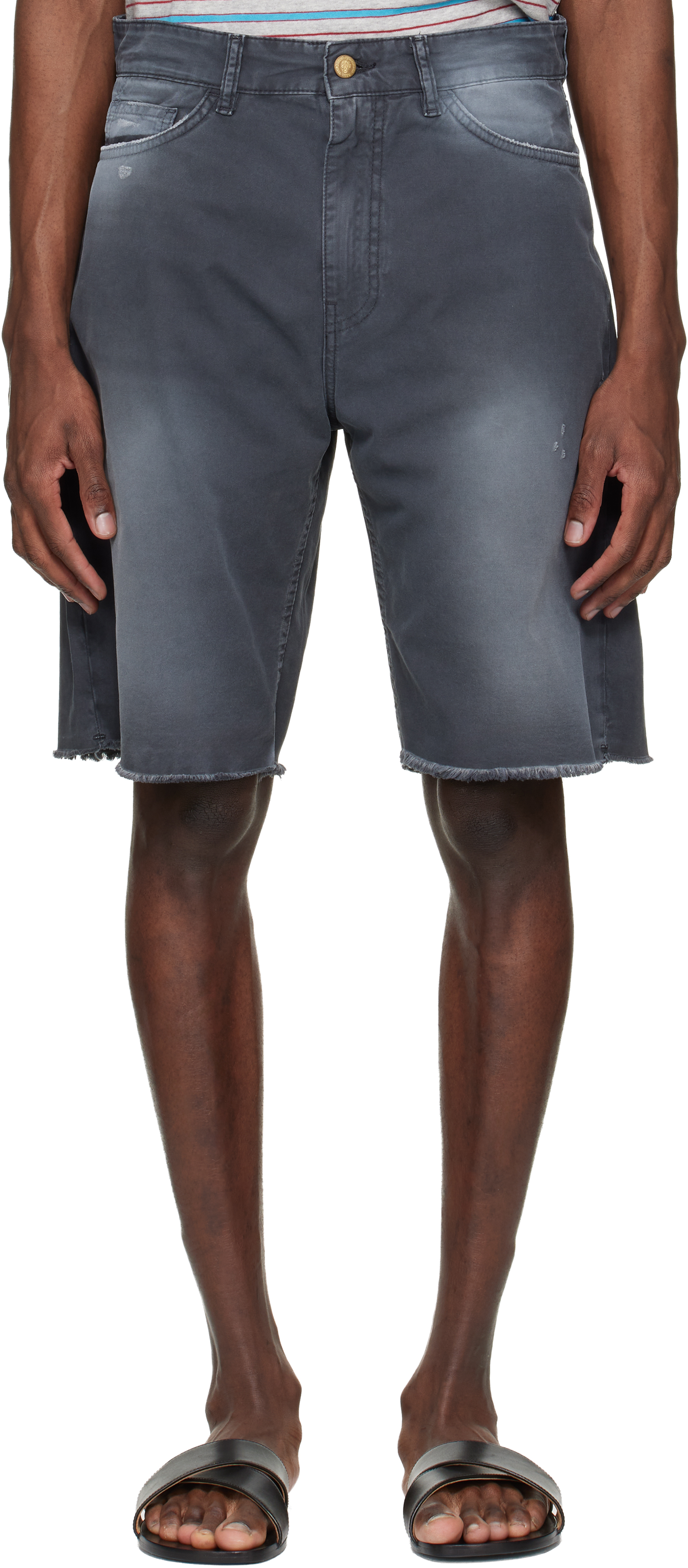 Black 5-Pocket Chino Shorts