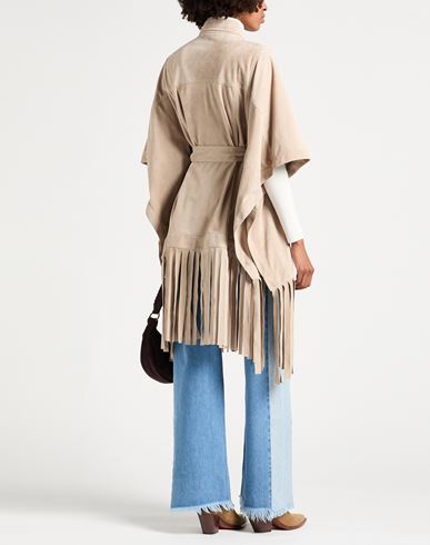 Woman Cape Beige Size 4 Leather