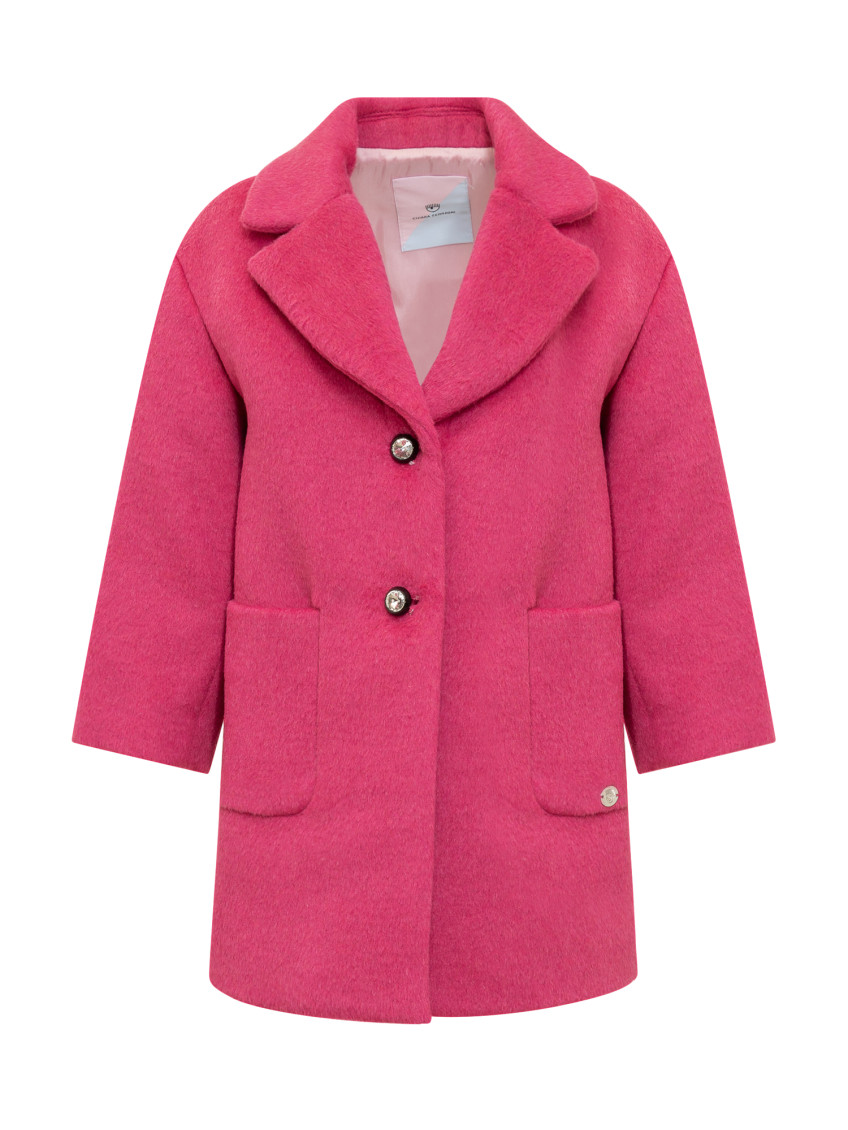 Kids Pink Solid Trench Coat