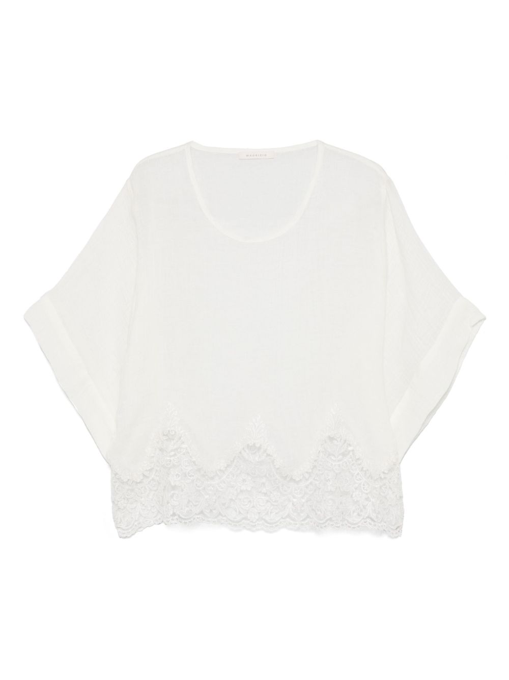 MAURIZIO MYKONOS lace-detail blouse - White