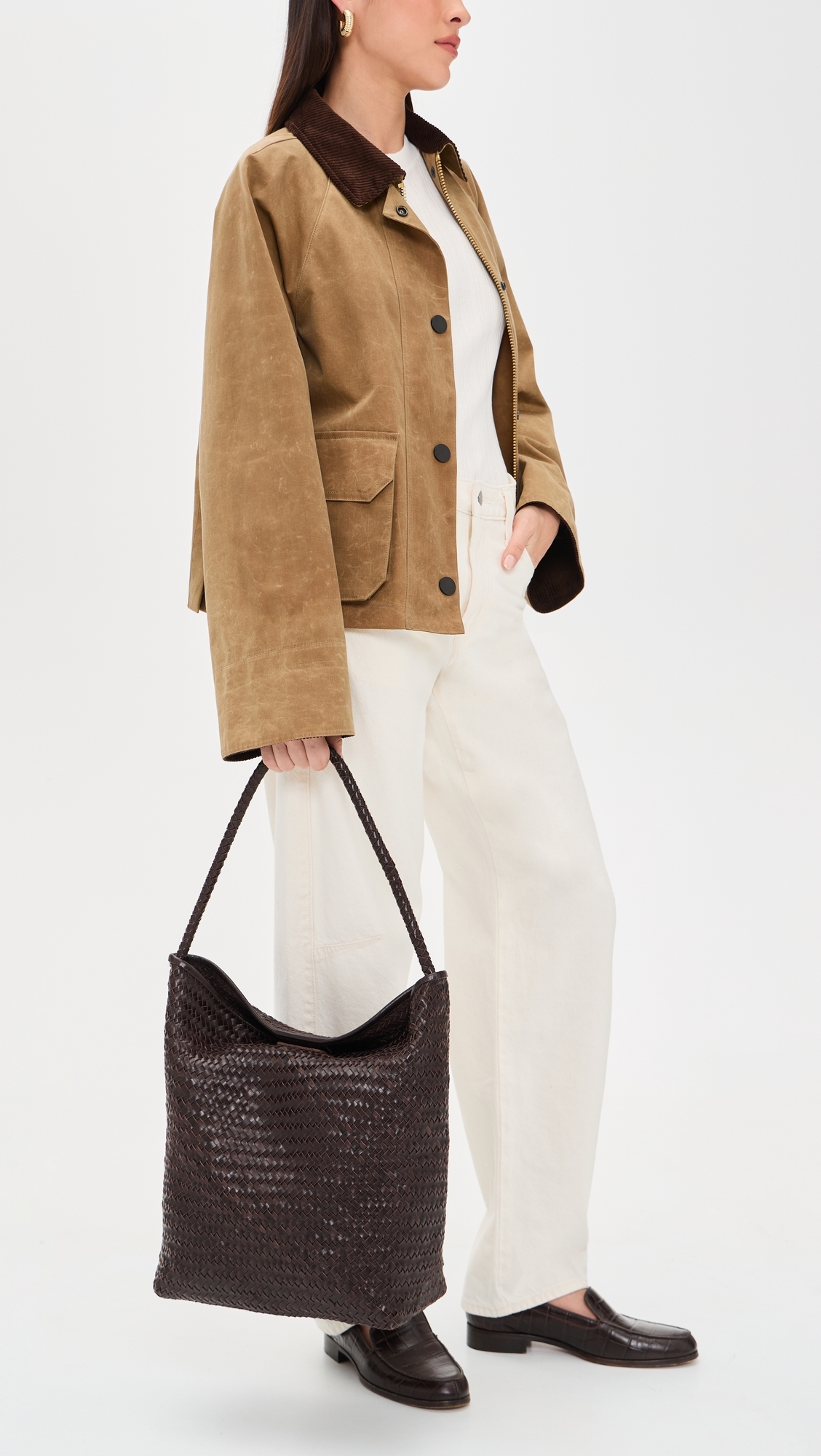 The Signature Woven Collection Bucket Bag Coffee Bean One Size