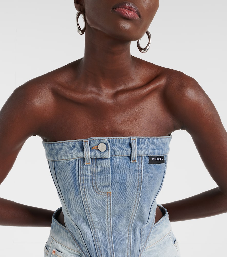 Cotton denim corset