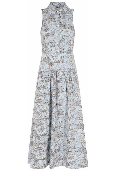 Staud Floral Printed Romy Midi Dress