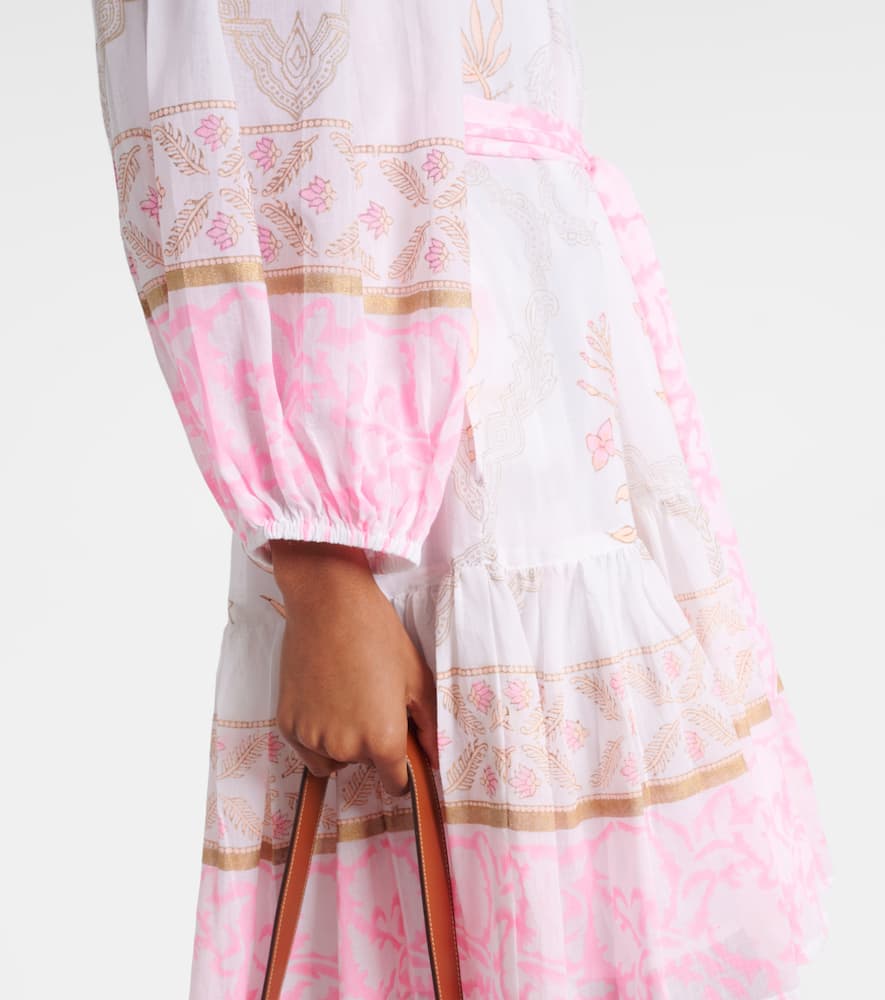 Printed off-shoulder cotton minidress