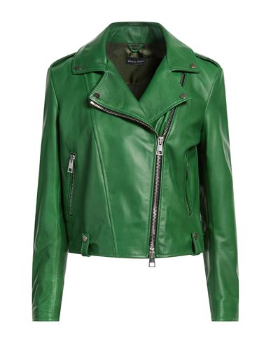 Woman Jacket Green Size L Leather