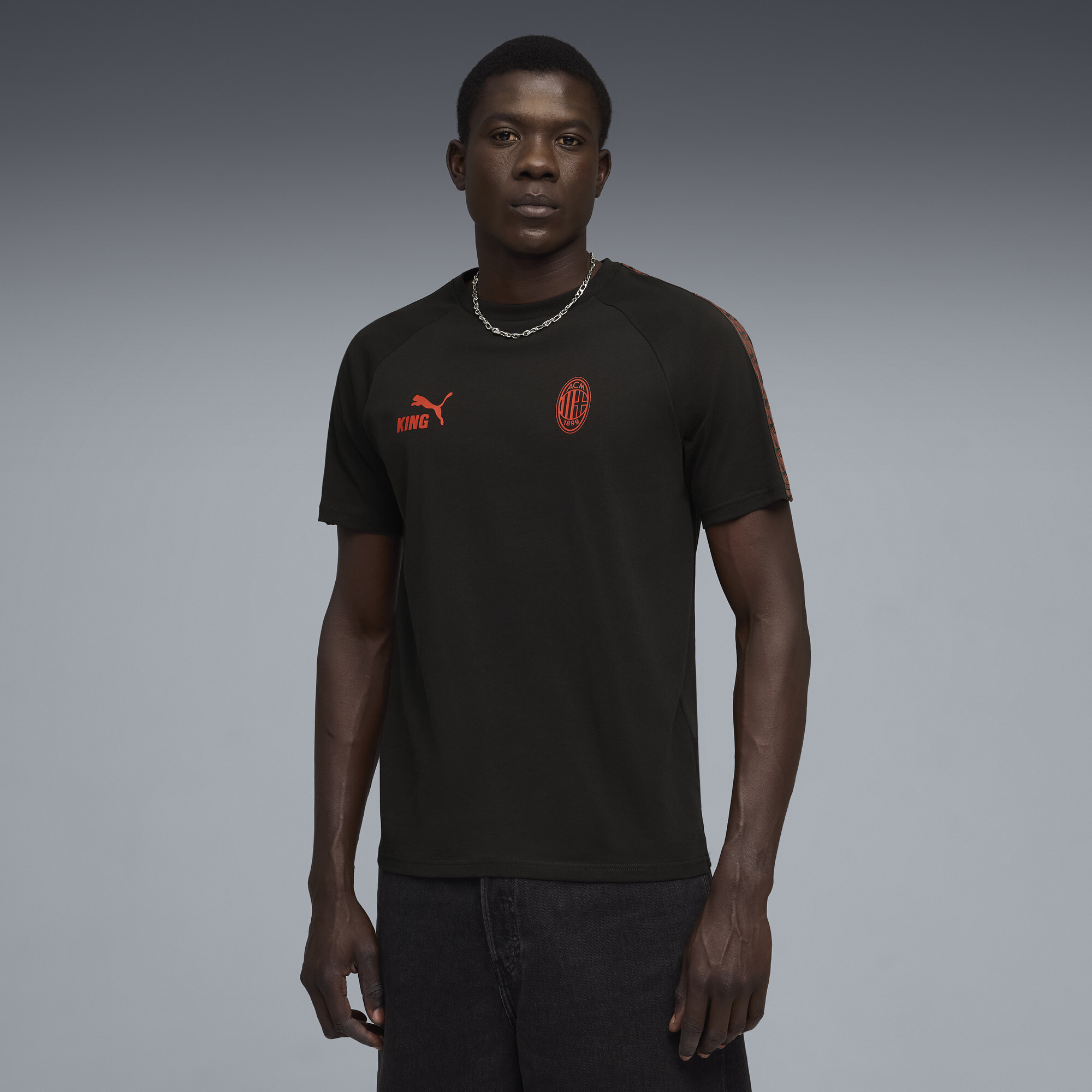PUMA AC Milan KING Men's Soccer T-Shirt in Black