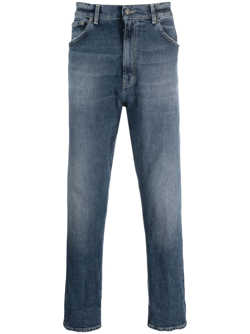 Logo-patch straight-leg jeans - Blue