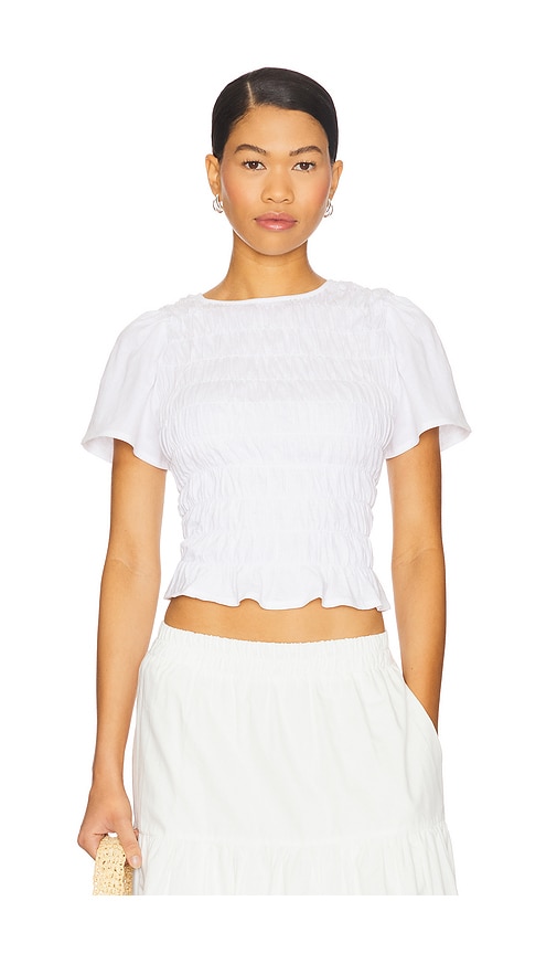 Sanctuary Better Together Smocked Top in White. XS. Also in S, M