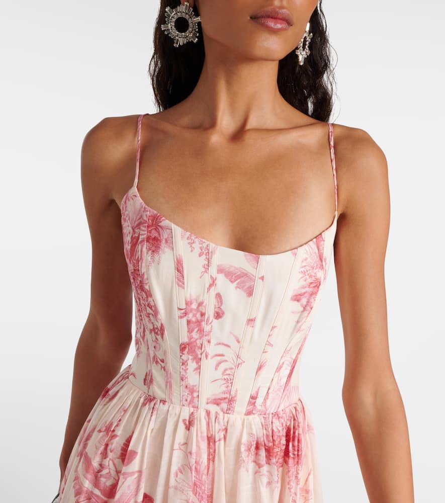 Waverly floral cotton corset dress
