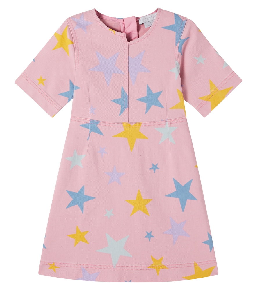 Printed denim dress