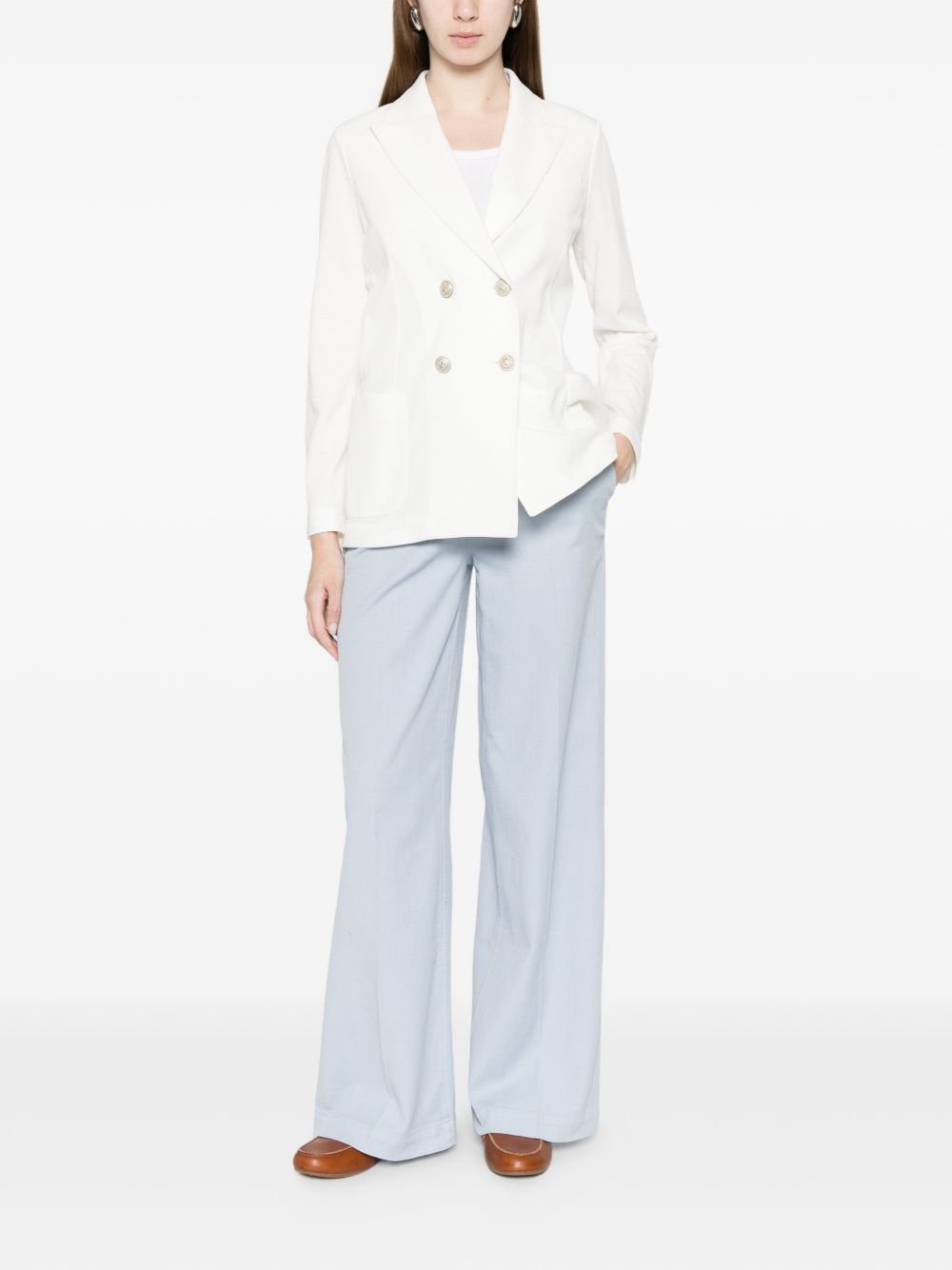 Via Masini 80 Cotton Wide Leg Trouser