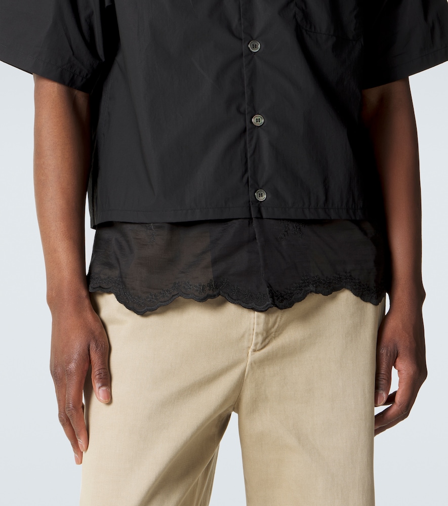 Embroidered cotton poplin shirt