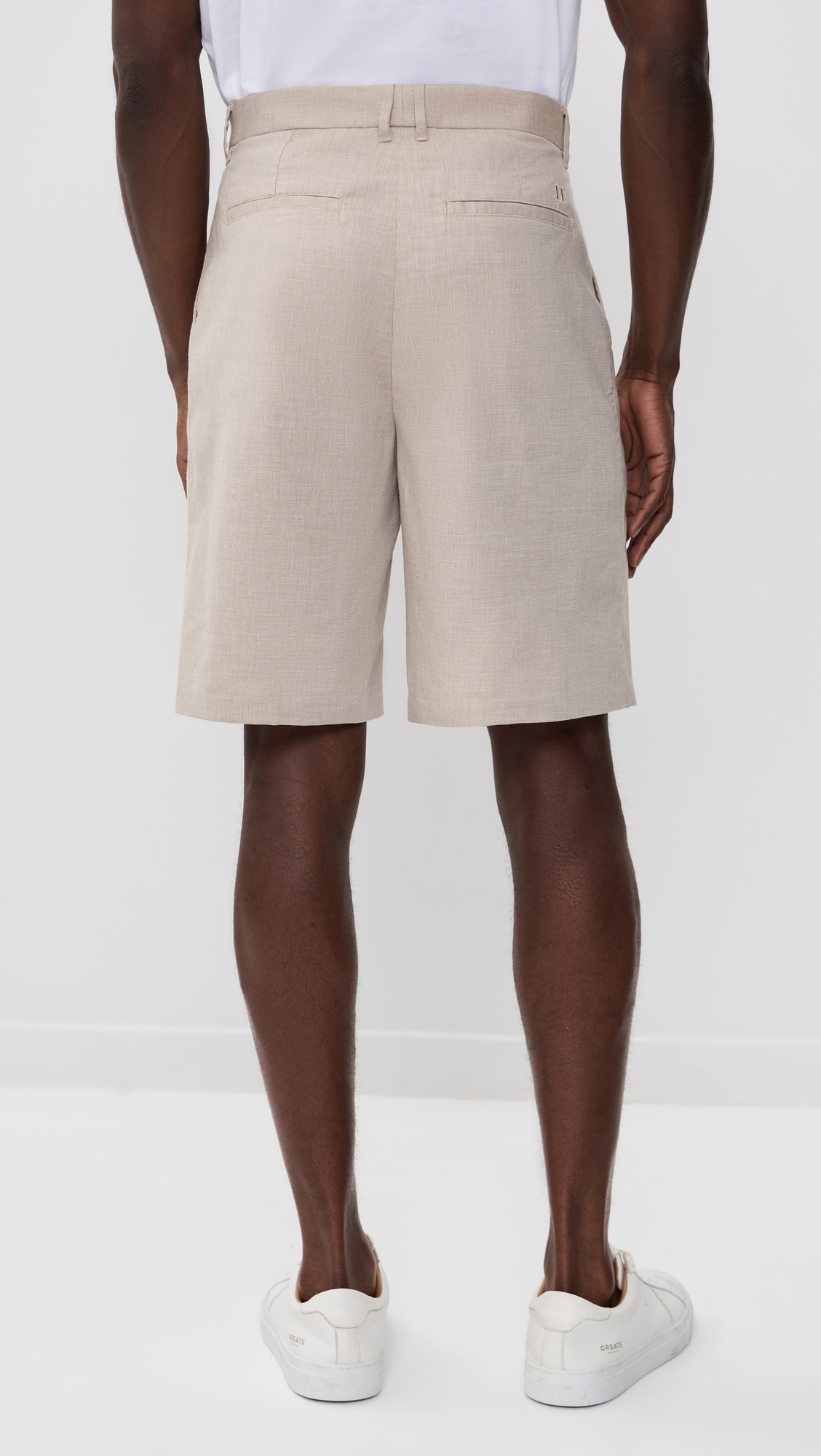 Reece Pleated Slub Shorts Light Sand