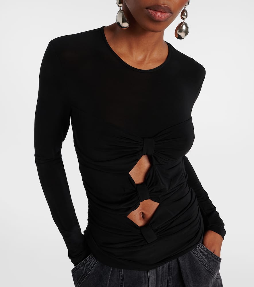 Gladice cutout gathered jersey top