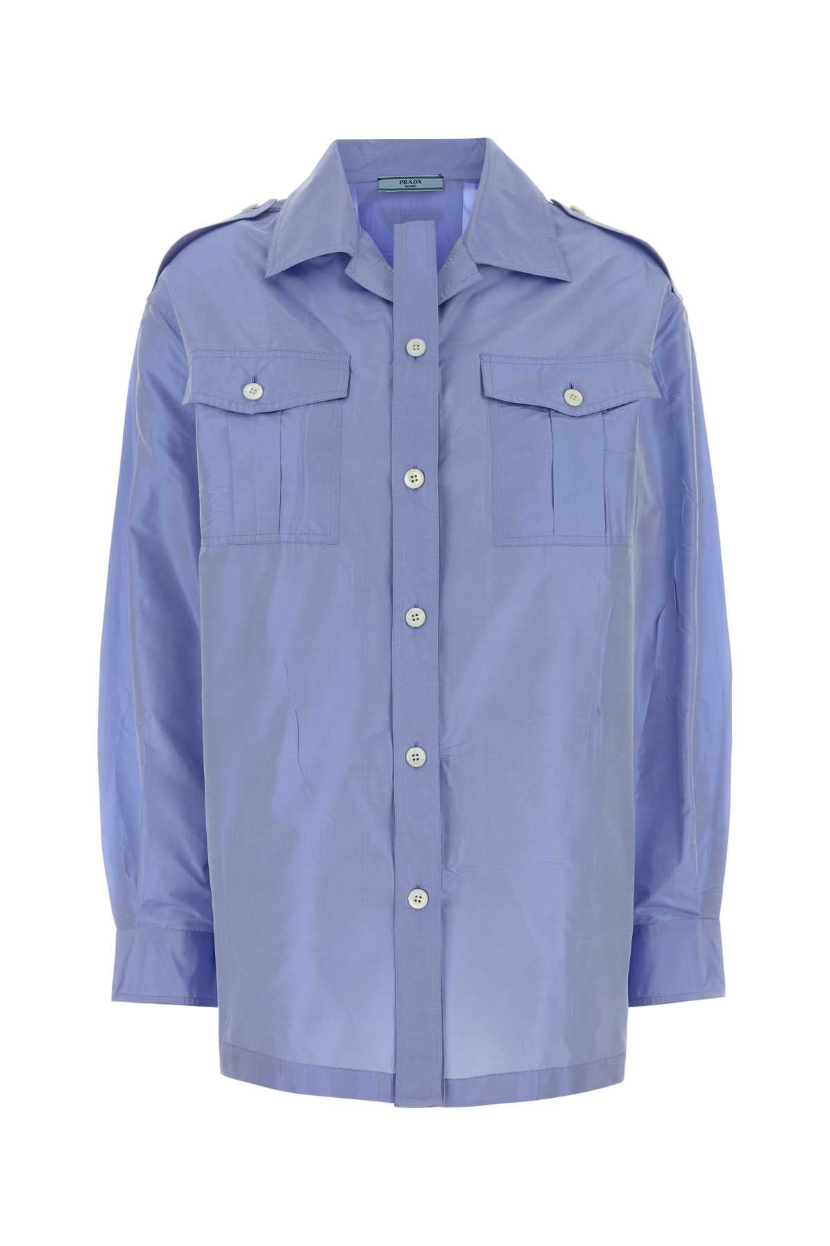 Light-Blue Taffeta Shirt — Blue