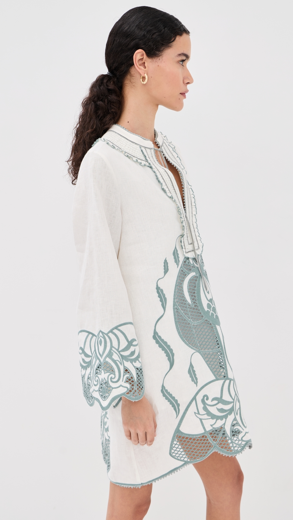 Tess Linen Mini Dress OffWhite
