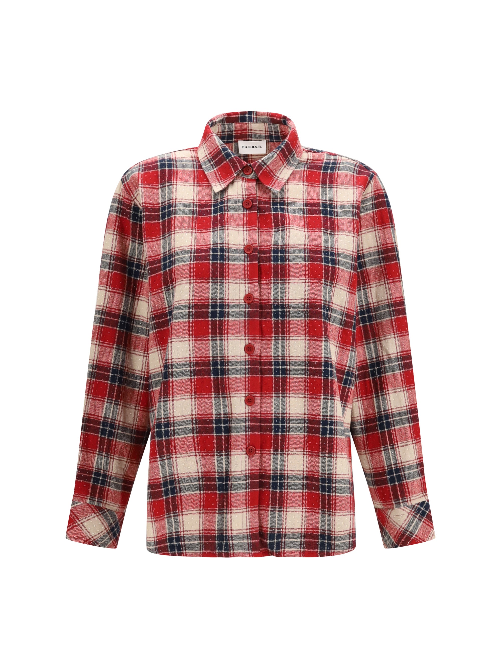 Plaid Cotton Shirt — Red