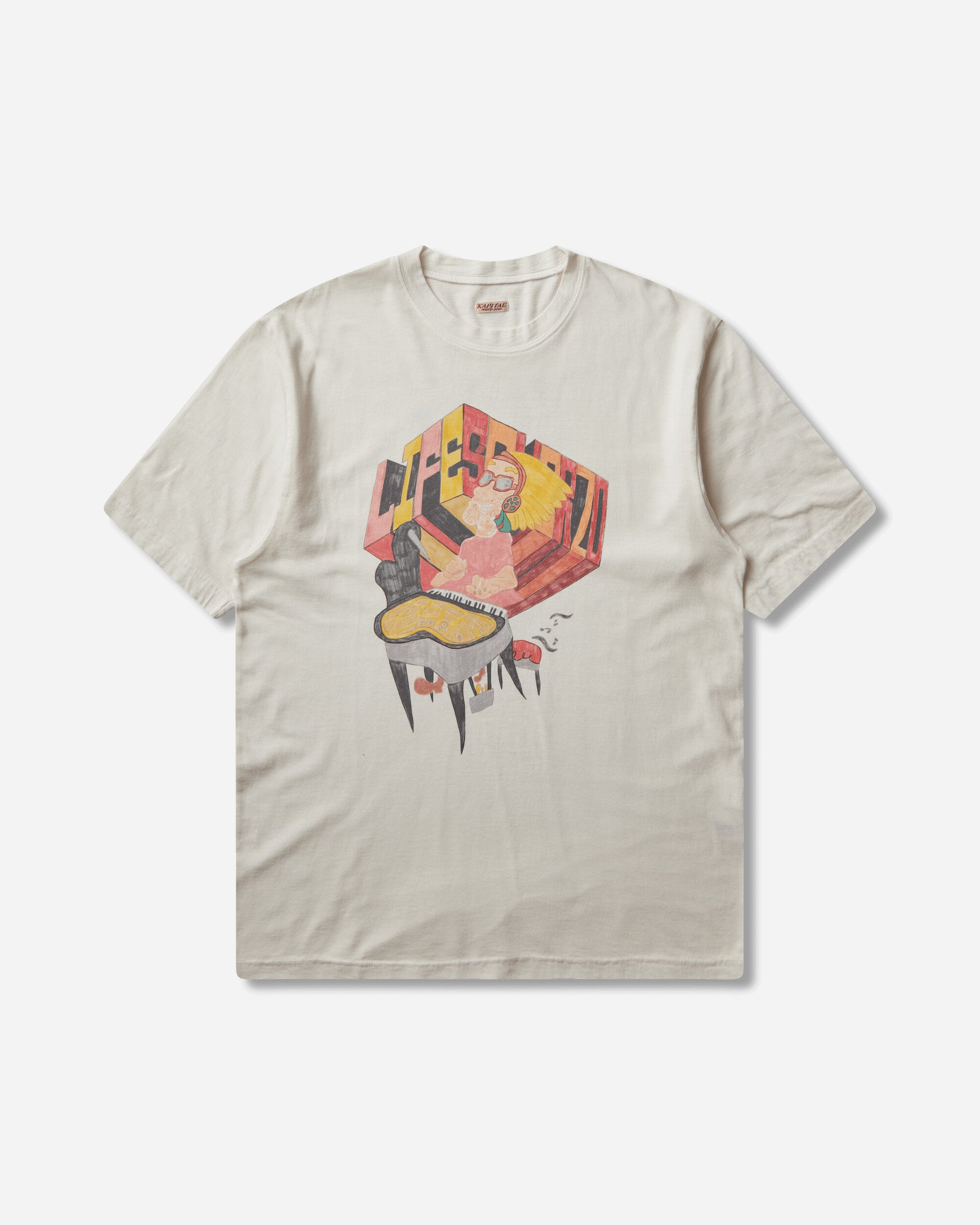 Men s 20/-Jersey Crew T-Shirt Analog Piano Man Ecru