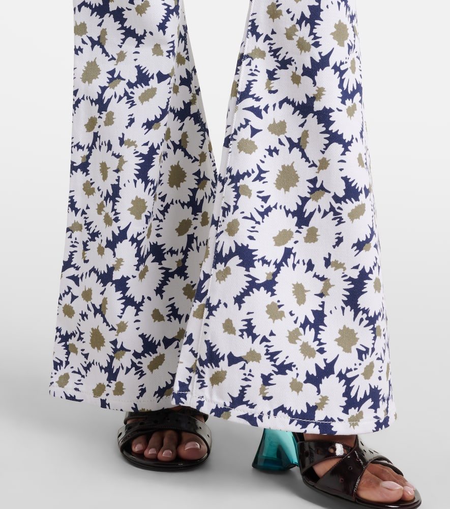 Floral flared jeans