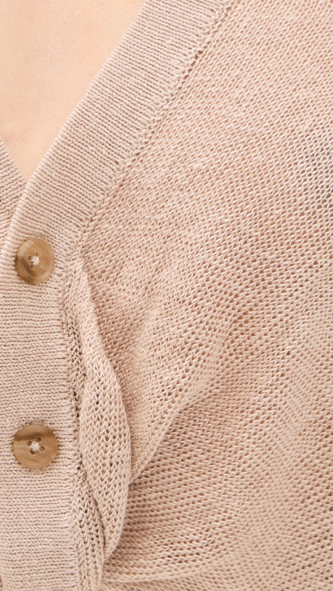 3/4 Sleeve Twisted Front Cardigan Light Khaki